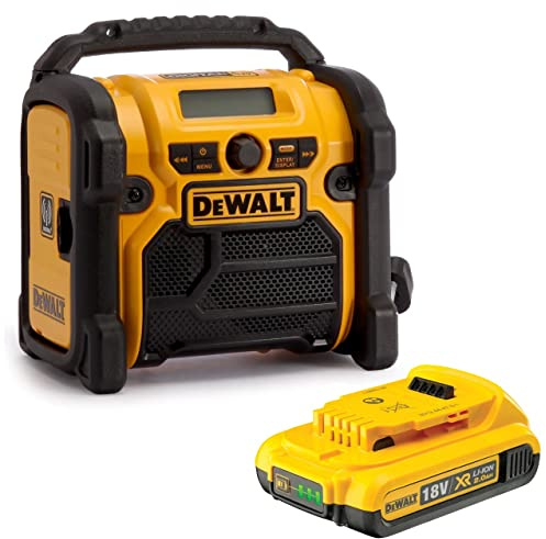 Dewalt DCR020 240v XR Compact DAB Digital Jobsite Radio -10.8v 14.4v 18v Battery