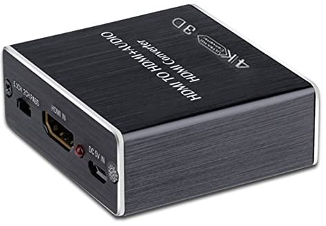 Docooler Estrattore audio HD Supporto massimo risoluzione 4K HD+SPDIF+uscita stereo AUX 3,5 mm Compatibilità stabile Basso consumo energetico