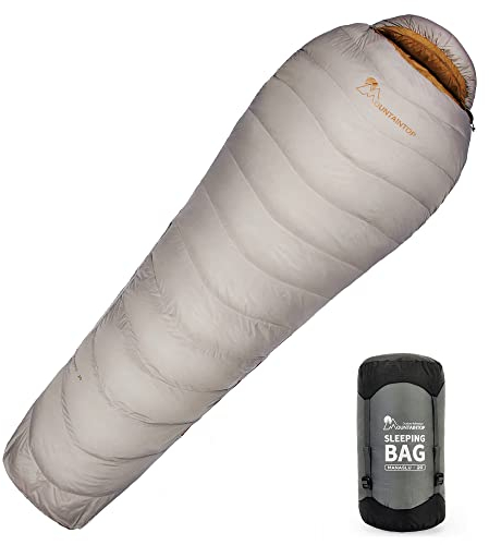 MOUNTAINTOP Mumienschlafsack Daunenschlafsack Ultraleicht Schlafsack Winter Kleines Packmaß für Outdoor Camping Reise Zelten oder Indoor