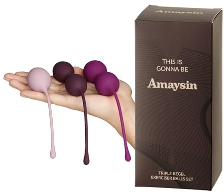 Amaysin Liebeskugeln für die Frau aus Medizinischem Silikon - Liebeskugeln Beckenboden Training Anfänger Set mit 3 Beckenboden Kugeln für Frau - Sexspielzeug Kugeln für Beckenbodentraining - Kegel