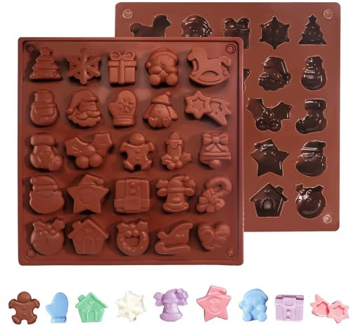 Schokoladenform Pralinenform Silikon 2 Stück Silikonform Weihnachten Schokoladenform Silikon Tief Silikonform Schokolade für die Herstellung von Schokolade Gelee Eiswürfel