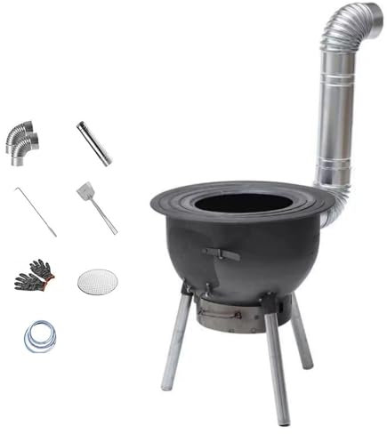 Stufa da Campeggio a Legna, Stufa a Legna da Tenda, Stufa a Legna Rimovibile, Stufa a Legna da Esterno per Cucinare, Grigliare, Picnic, Caccia(43cm/16.9in)