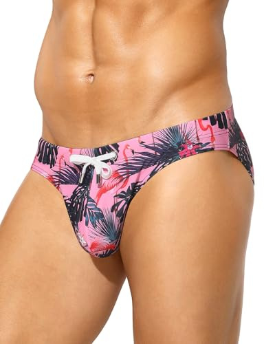 Casey Kevin Bañador Hombre Slip de Natación con Estampado Bañadores Secado Rápido Cortos para Vacaciones, Playa, Piscina, Deportes Acuáticos