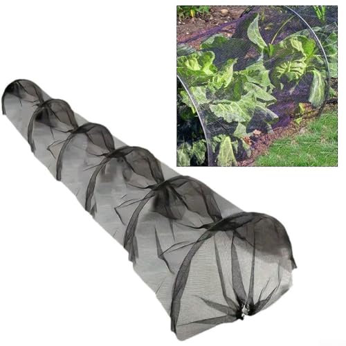HpLive Túnel para plantas, malla negra, 300 x 45 x 45 cm, para jardín, antiheladas, túnel de verduras, protección contra la intemperie para plantas de invernadero