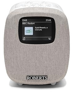 Roberts ORTUS5 FM/DAB/DAB+ Digital Clock Radio with Bluetooth, Alarms and Colour Display, White