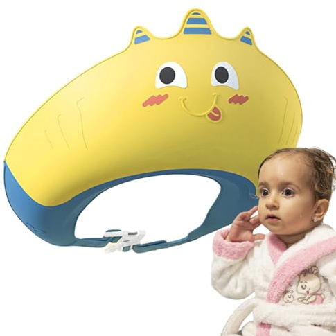 Gorro de baño para niños-Cabeza de champú ajustable con protección de oído