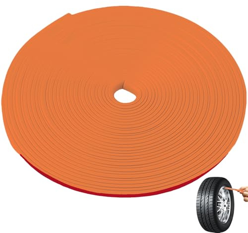 8 meter fälgar dekorband, bildörrskydd, självhäftande remsor för bilfälgar, däckskydd för fälgskydd, bildekorationer (orange)