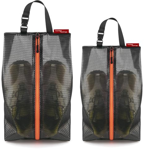 CANBOX Reise Schuhbeutel, 2er-Set wasserdichte Schuhtasche mit Reißverschluss, Tragbare Schuhorganizer, Faltbare Schuhsack für Koffer, Sport, Männer und Frauen