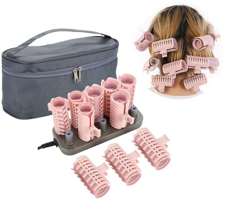 Milltrip 10Pcs Professional Electric Heated Roller Curling Set, Fast Heating Hair Styling Tool with 160°C Thermostat, Travel Friendly (Upgraded Vibration Hot Compression)
