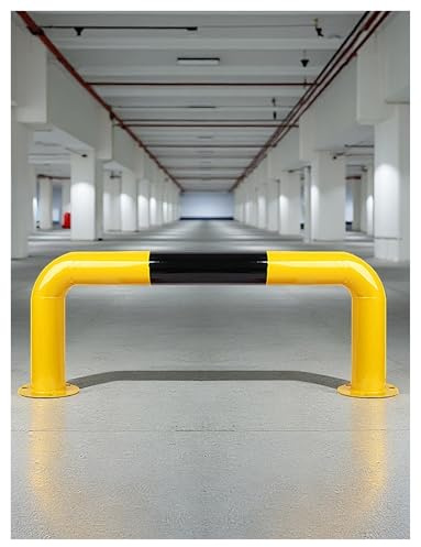 Barriera di parcheggio a forma di U per impieghi gravosi, anti-collisione, con strisce riflettenti per vialetti, magazzini e lotti commerciali