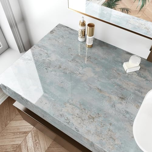 Skyblur Self Adhesive Peel and Stick Marble Wallpaper Paste Kitchen Wallpapers Kitchen Vinyl Wrap for Worktop Sticky Back Plastic Roll 40x300cm Marble Vinyl Wrap Bathroom Grey Wallpaper for Bedroom