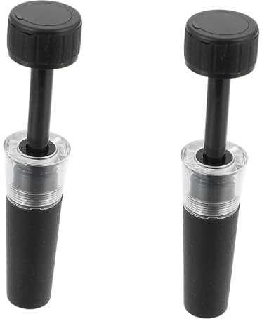 SHINEOFI 2 Unidades de Tapón de Botella Bomba de Vacío para Vino, Sellado Hermético, Reutilizable y Ligero, Adecuado para Conservar Vino en Casa, Bares y Restaurantes