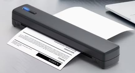 Générique Stampante termica portatile A4 senza inchiostro, Bluetooth senza fili, compatibile con iOS e Android, mini stampante, Mac, Windows, ricevute, nero, ideale per professionisti in movimento