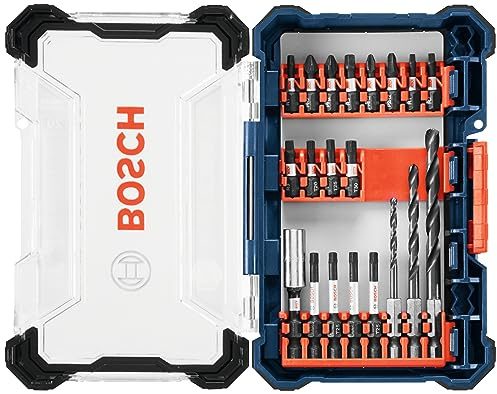 BOSCH DDMS20 20-Piece Assorted Impact Tough Drill Drive Custom Case System Set for Drilling and Driving Applications
