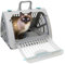 SportPet Designs Sport Pet Foldable Travel Cat Carrier with A Waterproof Bed - Front Door Plastic Collapsible Carrier, Gray (CM-10064-CS01)
