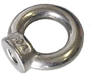 Sunload Tuerca anular, similar a DIN 582, acero inoxidable AISI 304 V2A pulido, 5 unidades (M6)