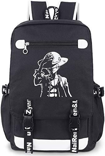Roffatide Anime Leuchtender Rucksack Oxford Schwarz Schultasche mit großer Kapazität Laptop Rucksack