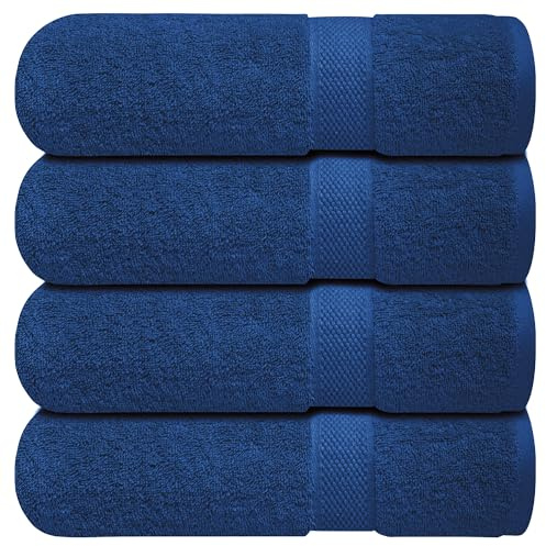 Infinitee Xclusives 100% Ring-Spun Cotton Bath Towels for Bathroom - 4 Pack | Luxury Super Soft, Absorbent & Quick-Drying |70x140 cm| Large Bathroom Towels Set |600 GSM| Gym, Shower, Spa & Hotel Use