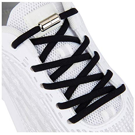 Elastic Shoe Laces for Kids and Adults Sneakers,Elastic No Tie Shoelaces Black