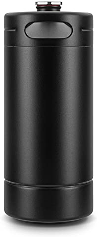 128OZ Mini Keg Growler, Stainless Steel Home Keg with No Scratch Matte Black Powder Coated to Keeping Fresh for Homebrew, Craft and Draft Beer