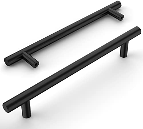 Amerdeco 12 pezzi Maniglie per Mobili da Cucina Nero Maniglie cucina Distanza fori 160 mm armadietti in acciaio inossidabile per mobili da cucina Decorazioni per la casa