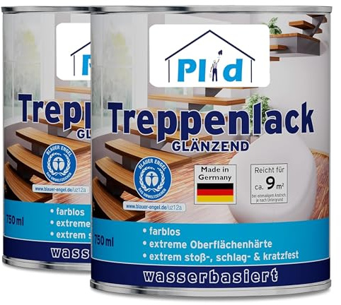 PLID® Trappklarlack Glans – förseglingslack för trägolv – reptålig & halkskyddad för inomhusbruk