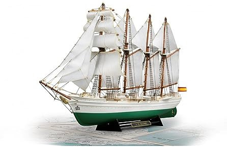 Artesanía Latina - Maquette de Bateau en Bois et Plastique - Bateau École Espagnol, Juan Sebastian Elcano/Chilien Esmeralda - Modèle 22260, Échelle 1:250 - Maquettes à Monter - Niveau Débutant