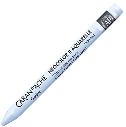 Caran d'Ache NEOCOLOR II 661 Ljuskoboltviolett/COBALT VIOLET (7500.661)/pastell, 10 stycken (1 förpackning)/gjord av vattenmålbart vax/för papper kartong, glas, trä, läder, tygsten