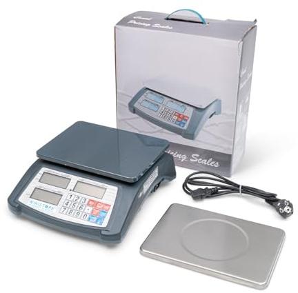 WIKISTORE Balance numérique 3 kg, Balance électronique avec résolution de 0,1 g, Balance professionnelle avec 3 affichages et fonction de comptage, Outil de travail précis, robuste et durable