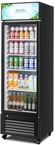 BODEGACOOLER Commercial Beverage Refrigerator, 240 Cans & 160 Bottles, Display Refrigerator For Beer,Soda, Merchandiser Refrigerator with Soft LED Light For Kitchen, Office, Garage, Gym,Man cave,Shop