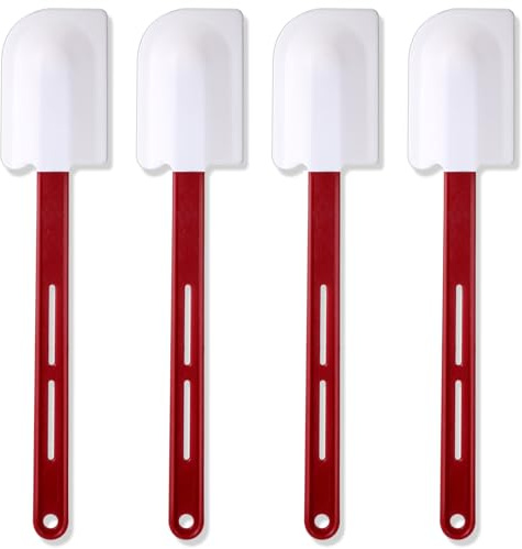 Norme 4 Pcs High Temp Silicone Spatulas Heat Resistant Rubber Spatula Commercial Silicone Scraper with Handle for Kitchen Cook Baking Mixing Utensil, Dishwasher Safe (14 Inch)