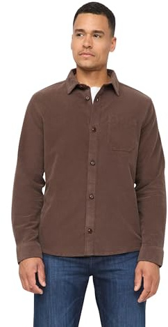 DUER Men's No Sweat Moleskin Shirt, Stretch Long Sleeve Button Up, Soft Cotton Clothing, Relaxed Outerwear Top, Mocha, XL