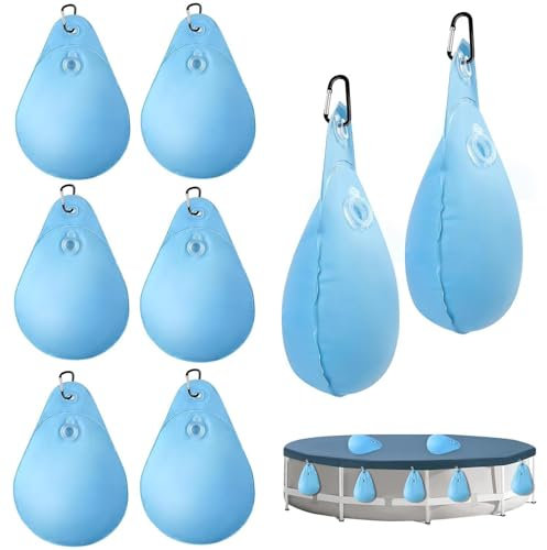 TQEBWUS Pool Weight Bags | 8X Pool Weights for Cover with Hook,Thick PVC Pool Water Bag Antifreezing Pool Tarp Weights Leakproof for Swimming Pool Tent Outdoor