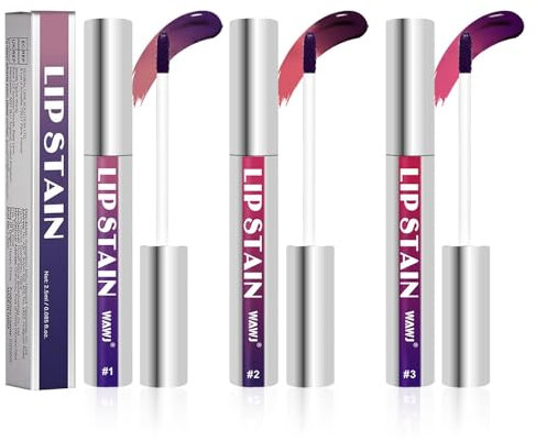 WAWJ® 3 piezas Tintes de Labios Despegables, Brillo de labios Tear Away, Tinte de Labios Mate, Brillo de Labios de Larga Duración, Resistente al Agua, Antiadherente, Juego de Labios Altamente