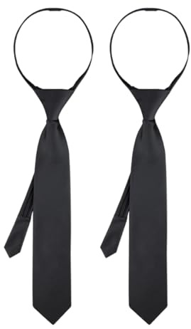CULEO Cravatte da uomo,2 cravatte nere da donna Camicie uniformi abiti cravatte per tutti i giorni