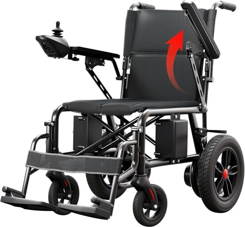 HomyKing Electric Wheelchairs for Adults, Foldable Electric Wheelchair, Lightweight Travel Motorized Wheelchairs for Seniors, Compact Folding Power Wheelchair, Fold Portable Mobility Scooter