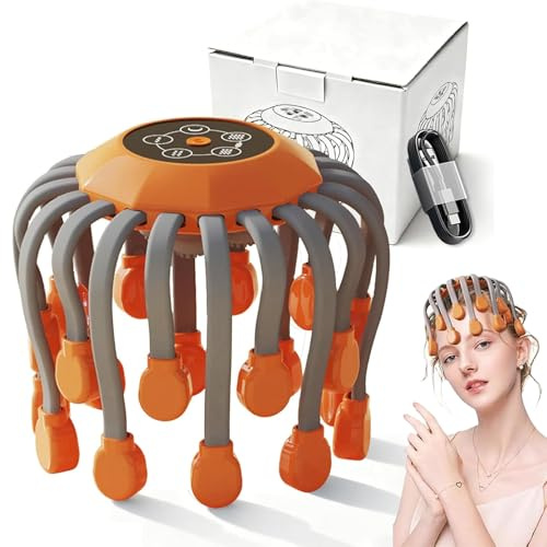 Octorelax Head Massager, Electric Scalp Massager, 360° All-Round Massage, 5 Modes & 20 Massage Heads, Circular Massages