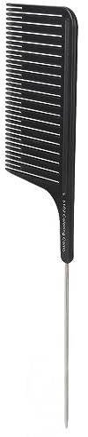 Luatoxry Highlighting Comb, Ergonomic Highlight Comb, Plastic Weaving Combs for Highlighting with Stainless Steel Rat Tail, Versatile Hair Foiling Combs for Home, Salons, 2.2x8.5in
