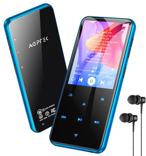 AGPTEK 32GB MP3 Reproductor Bluetooth 5.3, 2.4 Metal Reproductor MP3