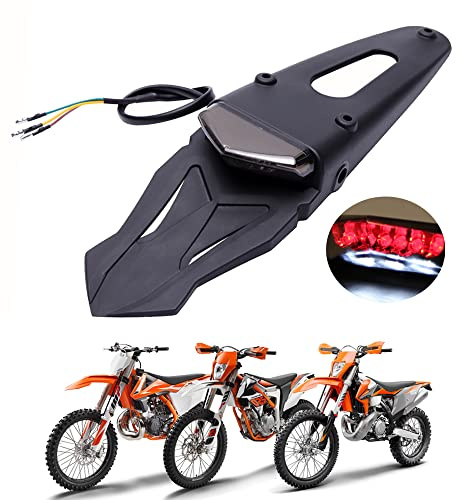 DREAMIZER Motociclo Bicicletta Sporca Fender Fanale Posteriore, Moto Motocross GUIDATO Luce freno posteriore con staffa per Off-Road SMR 690 CR EXC WRF 250 450 125SX XR DRZ KLX KMX WR125