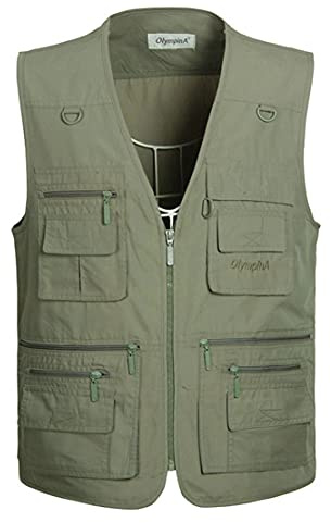 Hommes Casual Gilet de Plein air,Hwalleum Homme Multifonctionnel Grande Taille Veste sans Manches Été Respirant Séchage Rapide Multi-Poches Gilets Extérieurs pour le Travail Voyager Pêche Photographie