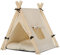 EUGAD Tipi Hundezelt kleine Hunde 60x70x60cm M, Katzenzelt große Katze, Hundehöhle kleine Hunde, Katzenhöhle große Katzen, Katzenhaus Indoor, Hundehaus für drinnen, Hunde Tipi Katzentipi, Weiß 0023GD