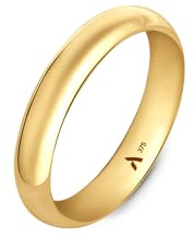 Amberta Women 9ct Yellow Gold Wedding Ring | Gold Wedding Band for Women | Gold Wedding Ring for Men