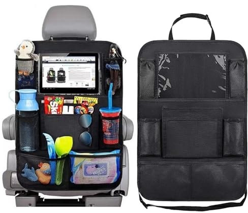 2pcs Car Organiser Car Seat Organiser,Kids Toy Storage,Multi Pocket Cars Back Seat Organizer with 10inch iPad Tablet Holder,for Kid Tablet Holder Drinks Bottles Snacks Books Toy Car Travel Accessories