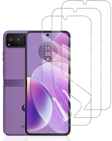Hhfcryst Pellicola Idrogel Protettiva per Motorola Razr 40, 3 Pezzi HD Trasparente Morbido TPU Protezioni per Lo Schermo(Non Vetro Temperato)