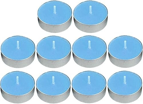 Lot de 10 bougies chauffe-plat parfumées colorées - Durée de combustion de 2 heures - Éclairage de décoration d'intérieur pour la maison, les événements - Bleu