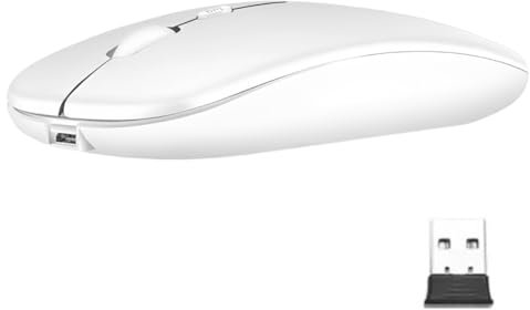 NHQZ Ratón Inalámbrico Bluetooth Compatible con Portátil/Macbook/iPad/iPhone (iOS 13.1.2 y superior) 3DPI Mini Ratón Recargable Ajustable Bluetooth4.0(b)