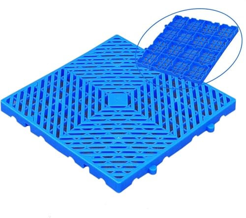Pallet in plastica leggera e traspirante, vassoio resistente all'umidità, per magazzini e supermercati, confezione da 2 (blu, 30 x 30 x 3 cm), ideale per la conservazione di alimenti e merci