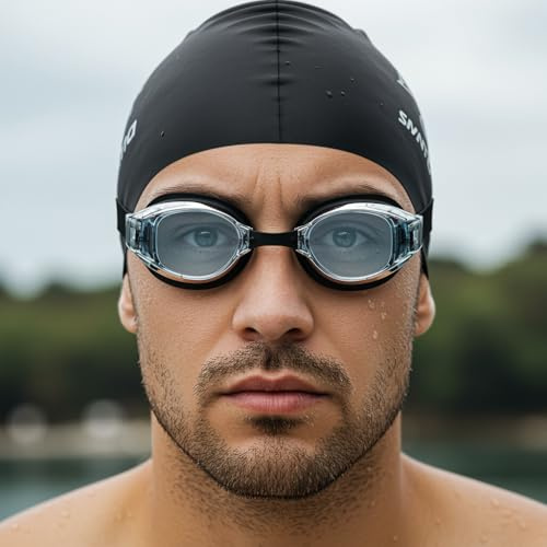 Gafas de natación ópticas de rendimiento con dioptrías positivas y negativas para hombre y mujer – Lentes graduadas intercambiables – antiarañazos antivaho – Silicona suave de alta visibilidad (-2,5)