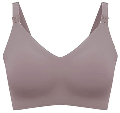Hangsu Elegante brasier de lactancia sin varillas con tela transpirable cómoda para maternidad, moda y necesidades de lactancia, brasier transpirable, Gris P, XXL